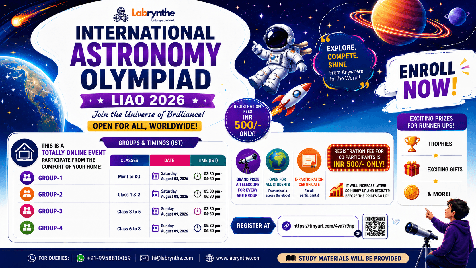 Labrynthe International Astronomy Olympiad (LIAO 2026)